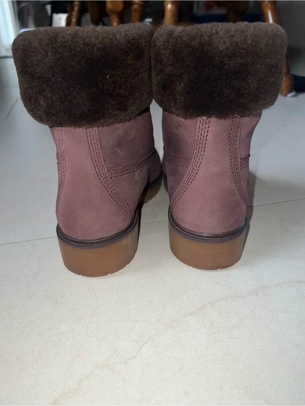 Timberland Mauve Plush-Cuff Winter Ankle Boots